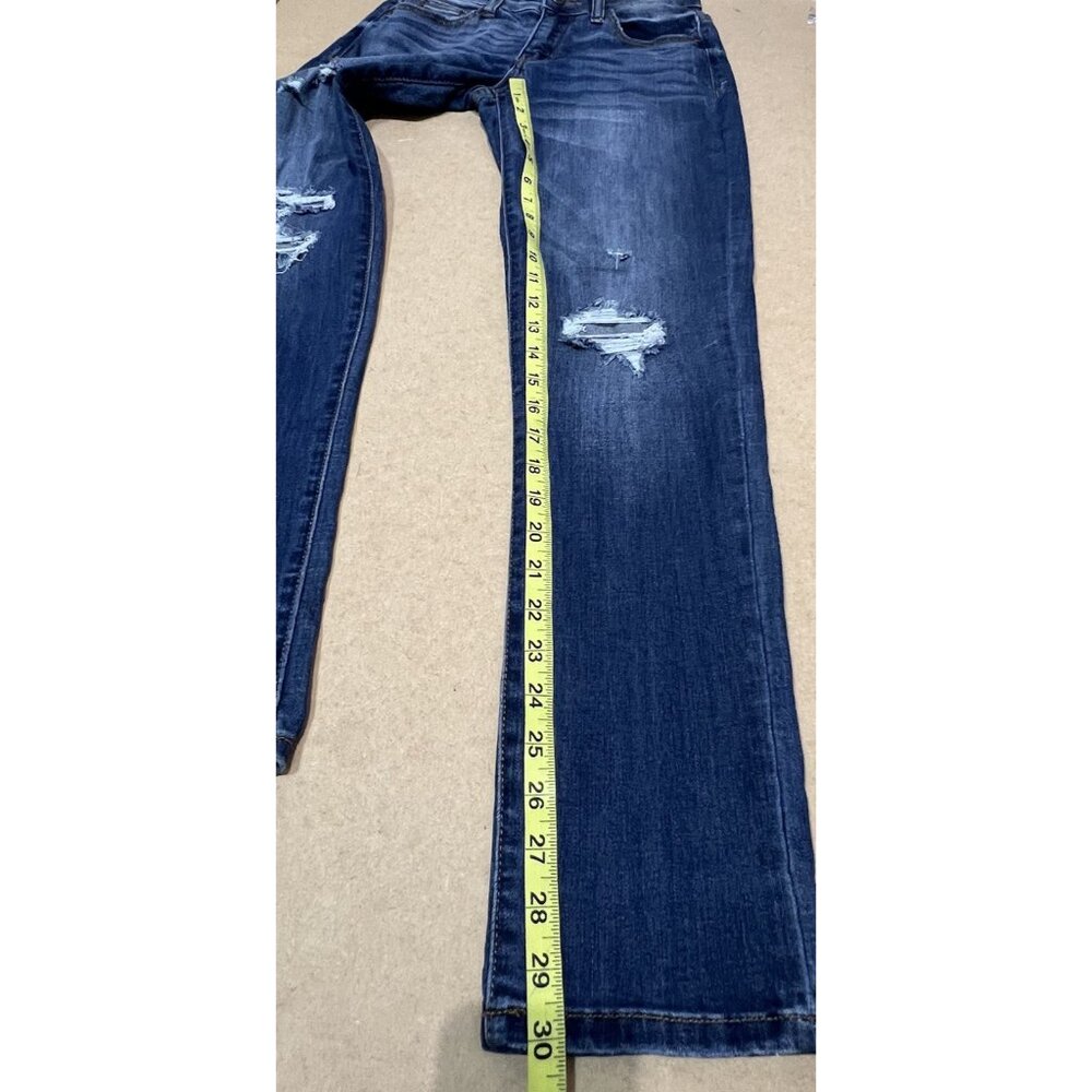 Judy Blue Women 1/25 Boyfriend Jeans Blue Relaxed Distressed Stretch Zipper - Picture 8 of 13